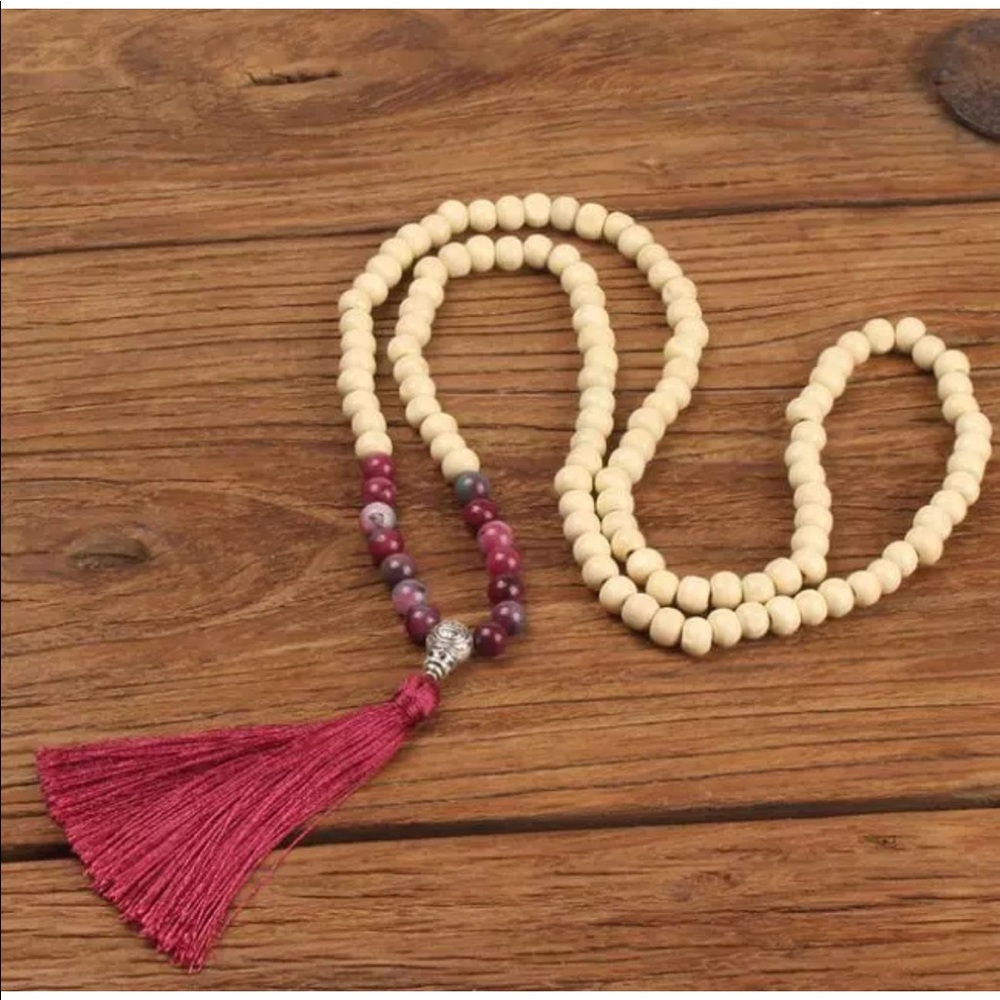 New Prayer Bead Tassel Necklace or Bracelet